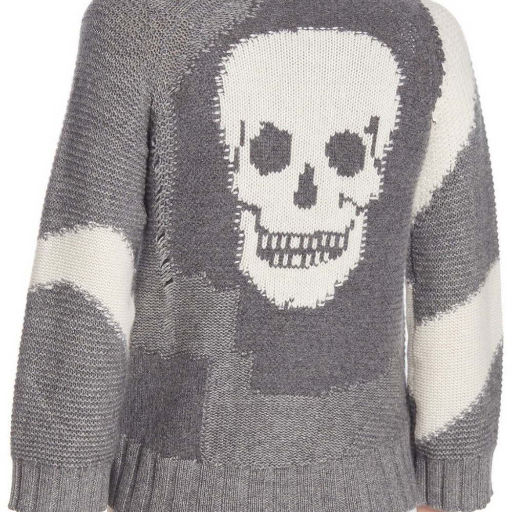 NWT Skull Cashmere Issa Shawl Cardigan Sweater M - Picture 2 of 8